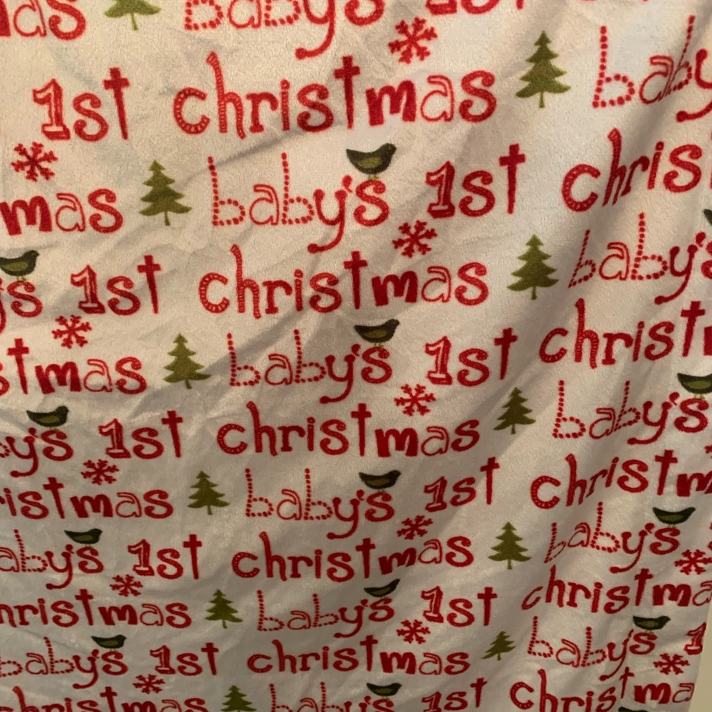 Baby 1st Christmas Thro Blanket Micromink Sherpa Back 30x40 Super Soft - Picture 4 of 5